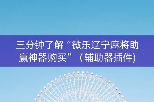 三分钟了解“微乐辽宁麻将助赢神器购买”（辅助器插件)