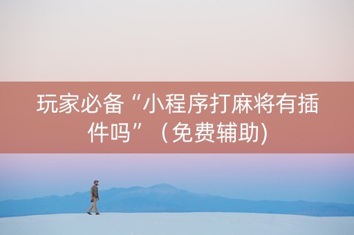 玩家必备“小程序打麻将有插件吗”（免费辅助)