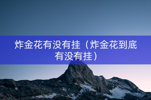 炸金花有没有挂（炸金花到底有没有挂）
