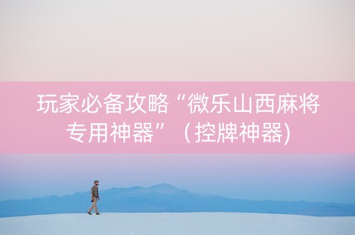 玩家必备攻略“微乐山西麻将专用神器”（控牌神器)