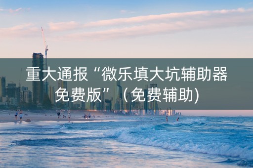 重大通报“微乐填大坑辅助器免费版”（免费辅助)