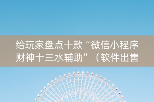 给玩家盘点十款“微信小程序财神十三水辅助”（软件出售)