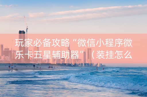 玩家必备攻略“微信小程序微乐卡五星辅助器”（装挂怎么安装)
