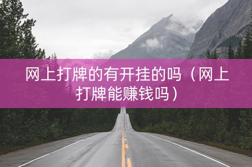 网上打牌的有开挂的吗（网上打牌能赚钱吗）
