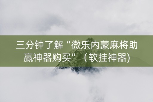 三分钟了解“微乐内蒙麻将助赢神器购买”（软挂神器)