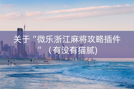 关于“微乐浙江麻将攻略插件”（有没有猫腻)