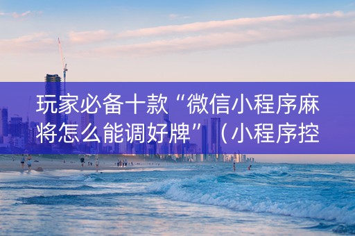 玩家必备十款“微信小程序麻将怎么能调好牌”（小程序控牌器)