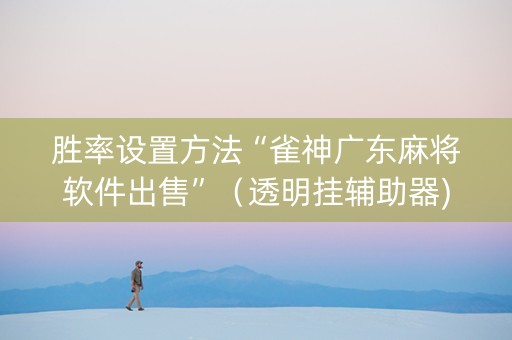 胜率设置方法“雀神广东麻将软件出售”（透明挂辅助器)