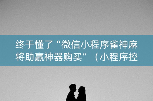 终于懂了“微信小程序雀神麻将助赢神器购买”（小程序控牌器)
