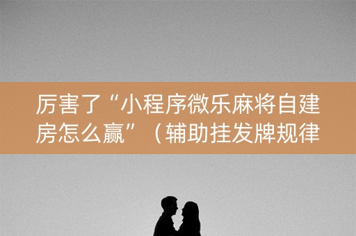 厉害了“小程序微乐麻将自建房怎么赢”（辅助挂发牌规律)