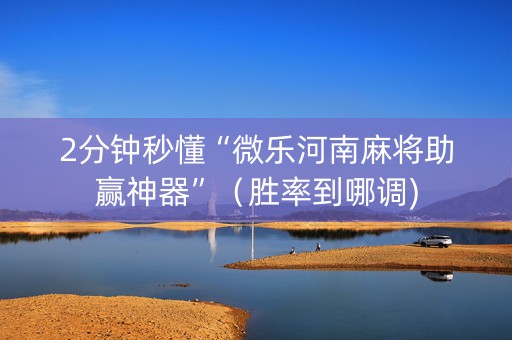 2分钟秒懂“微乐河南麻将助赢神器”（胜率到哪调)