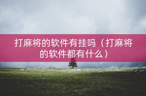 打麻将的软件有挂吗（打麻将的软件都有什么）