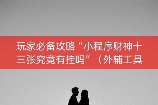 玩家必备攻略“小程序财神十三张究竟有挂吗”（外辅工具)