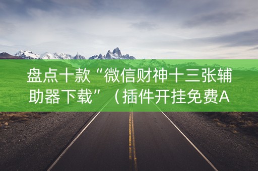 盘点十款“微信财神十三张辅助器下载”（插件开挂免费AI)