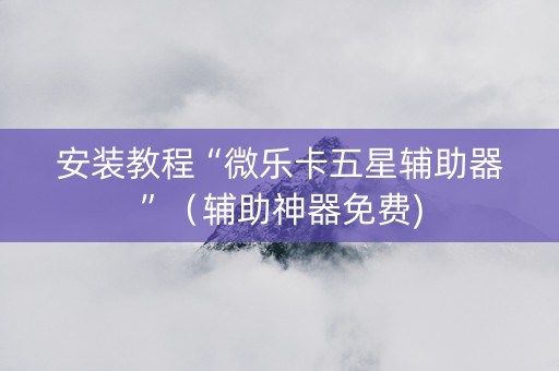 安装教程“微乐卡五星辅助器”（辅助神器免费)