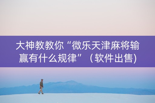 大神教教你“微乐天津麻将输赢有什么规律”（软件出售)