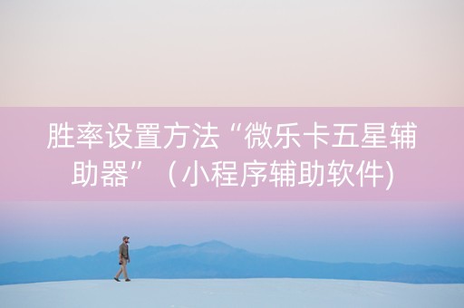 胜率设置方法“微乐卡五星辅助器”（小程序辅助软件)