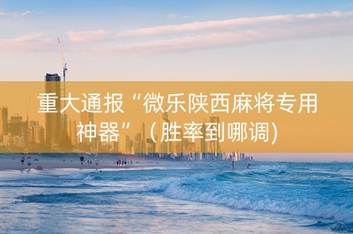 重大通报“微乐陕西麻将专用神器”（胜率到哪调)