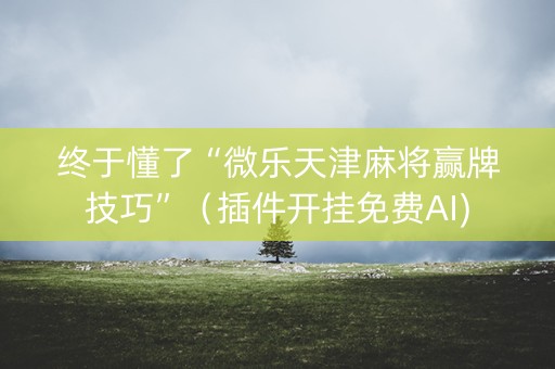 终于懂了“微乐天津麻将赢牌技巧”（插件开挂免费AI)