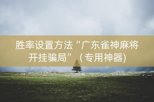 胜率设置方法“广东雀神麻将开挂骗局”（专用神器)