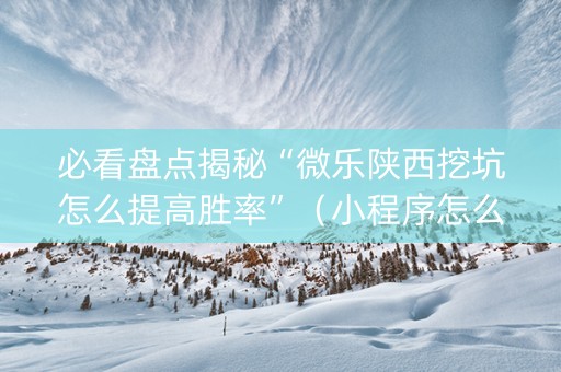 必看盘点揭秘“微乐陕西挖坑怎么提高胜率”（小程序怎么才会赢)