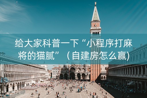 给大家科普一下“小程序打麻将的猫腻”（自建房怎么赢)