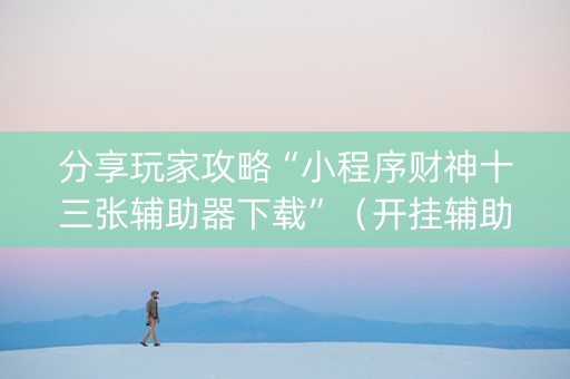 分享玩家攻略“小程序财神十三张辅助器下载”（开挂辅助器脚本)