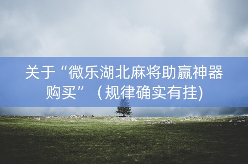 关于“微乐湖北麻将助赢神器购买”（规律确实有挂)