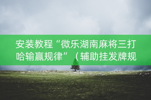 安装教程“微乐湖南麻将三打哈输赢规律”（辅助挂发牌规律)