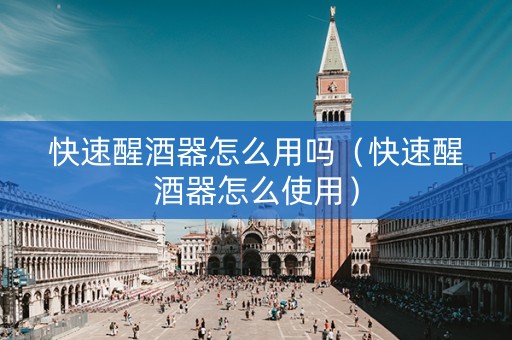 快速醒酒器怎么用吗（快速醒酒器怎么使用）