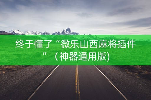 终于懂了“微乐山西麻将插件”（神器通用版)