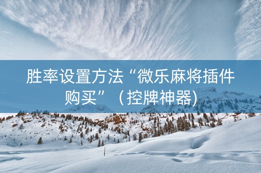 胜率设置方法“微乐麻将插件购买”（控牌神器)