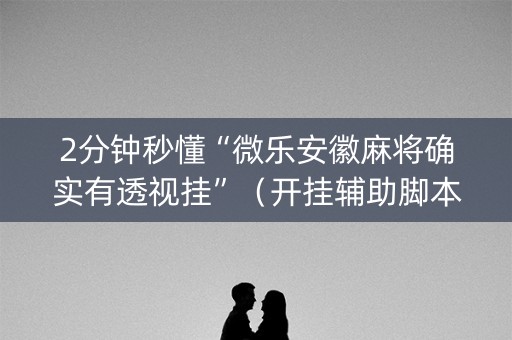 2分钟秒懂“微乐安徽麻将确实有透视挂”（开挂辅助脚本)