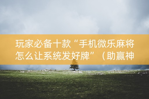 玩家必备十款“手机微乐麻将怎么让系统发好牌”（助赢神器购买)