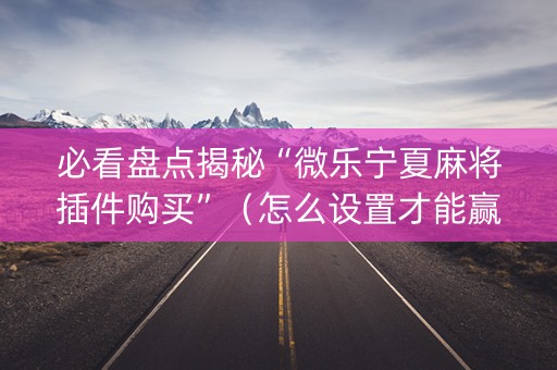必看盘点揭秘“微乐宁夏麻将插件购买”（怎么设置才能赢)