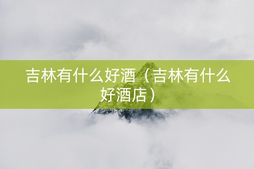 吉林有什么好酒（吉林有什么好酒店）
