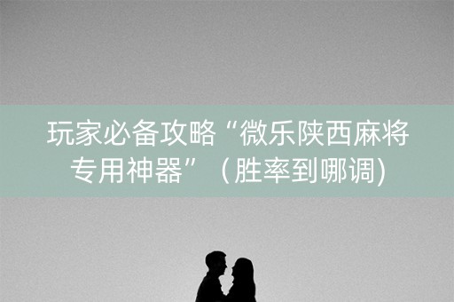 玩家必备攻略“微乐陕西麻将专用神器”（胜率到哪调)