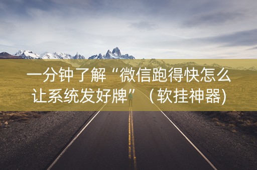 一分钟了解“微信跑得快怎么让系统发好牌”（软挂神器)