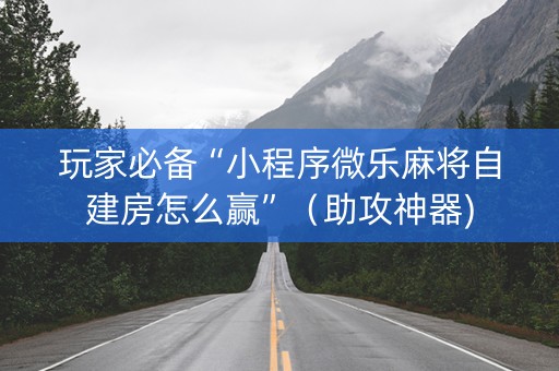 玩家必备“小程序微乐麻将自建房怎么赢”（助攻神器)