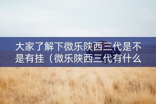 大家了解下微乐陕西三代是不是有挂（微乐陕西三代有什么技巧）