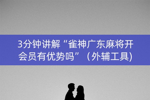 3分钟讲解“雀神广东麻将开会员有优势吗”（外辅工具)