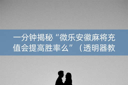 一分钟揭秘“微乐安徽麻将充值会提高胜率么”（透明器教程)