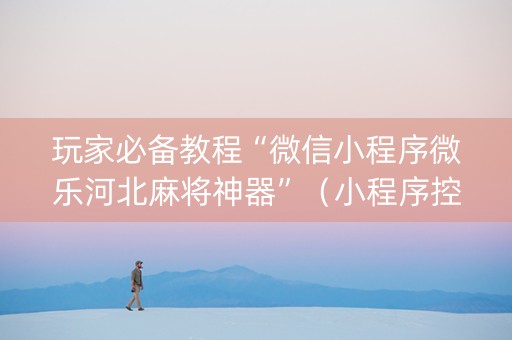 玩家必备教程“微信小程序微乐河北麻将神器”（小程序控牌器)