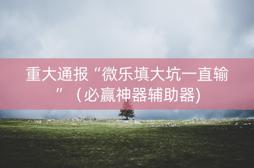 重大通报“微乐填大坑一直输”（必赢神器辅助器)