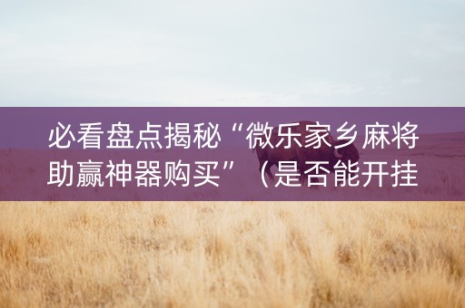 必看盘点揭秘“微乐家乡麻将助赢神器购买”（是否能开挂)