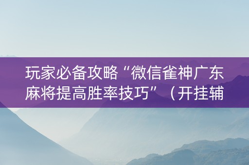 玩家必备攻略“微信雀神广东麻将提高胜率技巧”（开挂辅助器脚本)