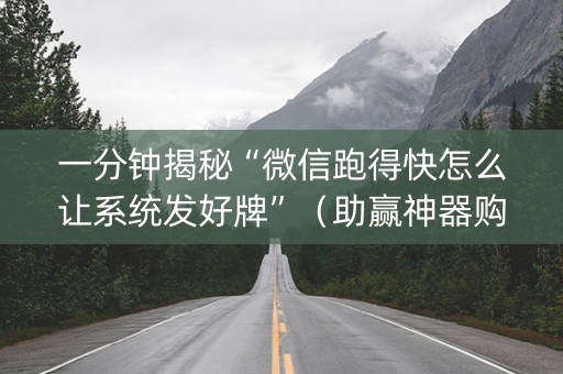 一分钟揭秘“微信跑得快怎么让系统发好牌”（助赢神器购买)