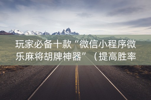 玩家必备十款“微信小程序微乐麻将胡牌神器”（提高胜率软件)