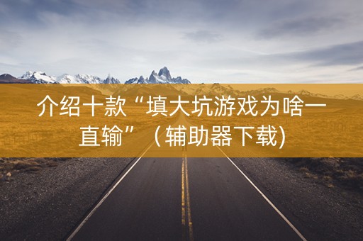 介绍十款“填大坑游戏为啥一直输”（辅助器下载)