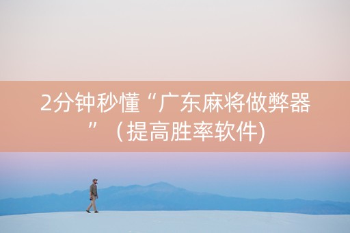 2分钟秒懂“广东麻将做弊器”（提高胜率软件)